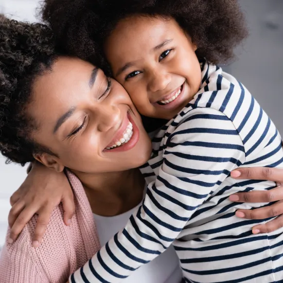 Family figure and gavel on table. Family law